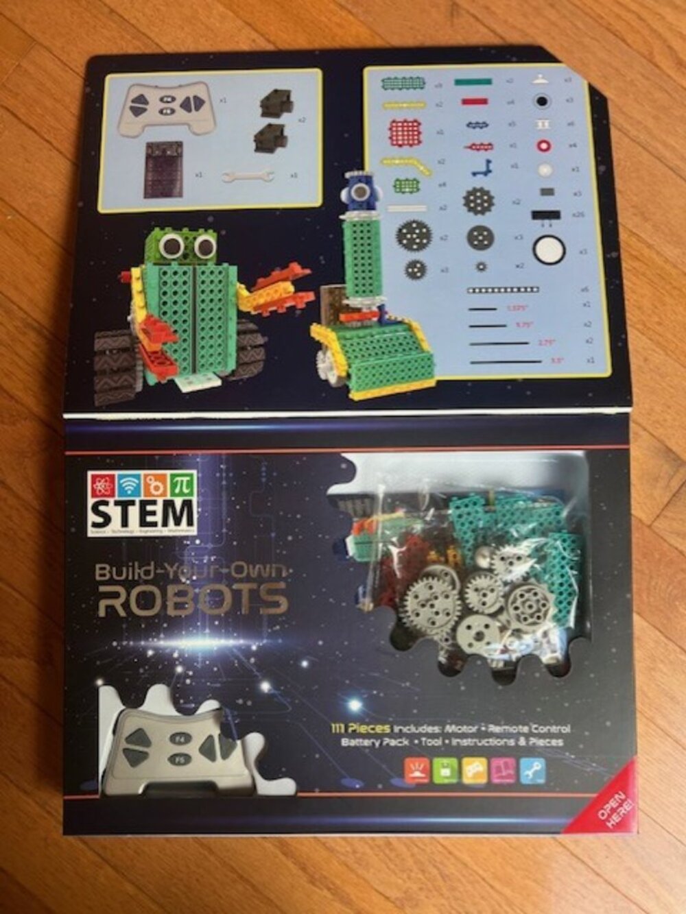 New STEM Build-Your-Own Robots Kit 2 In 1 Build Remote Control 111 Pieces